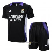 Chandal del Real Madrid Dragon Manga Corta 24/25 Negro y Purpura - Pantalon Corto