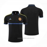 Camiseta Polo del Manchester United 22/23 Negro y Azul