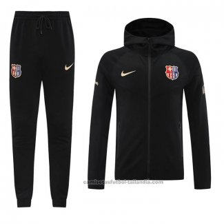 Chandal con Capucha del Barcelona 24/25 Negro