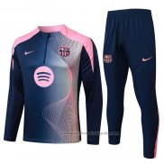 Chandal de Sudadera del Barcelona 25/26 Azul Rosa