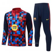 Chandal de Sudadera del Barcelona Nino 26/27 Azul Rojo