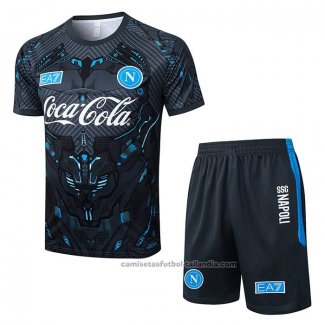 Chandal del Napoli Manga Corta 25/26 Negro - Pantalon Corto