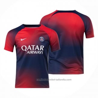 Camiseta Pre Partido del Paris Saint-Germain 2023 Azul y Rojo