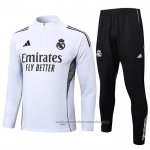 Chandal de Sudadera del Real Madrid Nino 25/26 Blanco