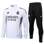 Chandal de Sudadera del Real Madrid Nino 25/26 Blanco
