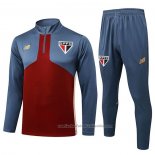 Chandal de Sudadera del Sao Paulo 25/26 Gris Rojo