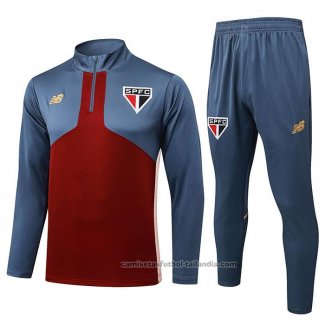 Chandal de Sudadera del Sao Paulo 25/26 Gris Rojo