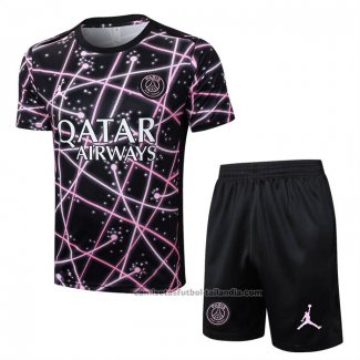 Chandal del Paris Saint-Germain Jordan Manga Corta 25/26 Negro Rosa - Pantalon Corto