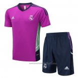 Chandal del Real Madrid Manga Corta 22/23 Purpura - Pantalon Corto