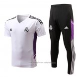 Chandal del Real Madrid Manga Corta 22/23 Blanco y Purpura