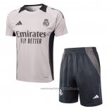 Chandal del Real Madrid Manga Corta 24/25 Rosa Claro - Pantalon Corto
