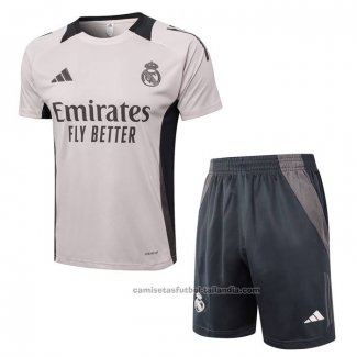 Chandal del Real Madrid Manga Corta 24/25 Rosa Claro - Pantalon Corto