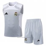 Chandal del Real Madrid Sin Mangas 25/26 Gris Blanco