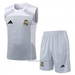 Chandal del Real Madrid Sin Mangas 25/26 Gris Blanco