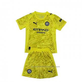 Camiseta Manchester City Portero Nino 25/26 Amarillo