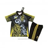 Camiseta Real Madrid Dragon Nino 25/26 Negro Amarillo