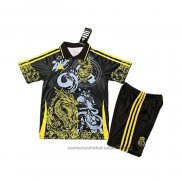 Camiseta Real Madrid Dragon Nino 25/26 Negro Amarillo