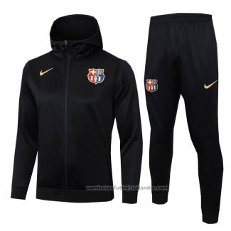 Chandal con Capucha del Barcelona Nino 24/25 Negro