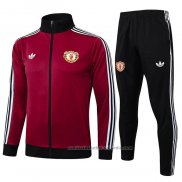 Chandal de Chaqueta del Manchester United Nino 24/25 Rojo Oscuro