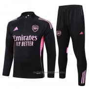 Chandal de Sudadera del Arsenal Nino 25/26 Negro Rosa