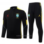Chandal de Sudadera del Brasil Nino 26/27 Negro Amarillo