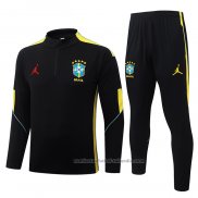 Chandal de Sudadera del Brasil Nino 26/27 Negro Amarillo