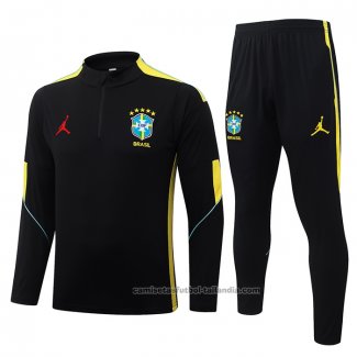 Chandal de Sudadera del Brasil Nino 26/27 Negro Amarillo