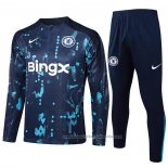 Chandal de Sudadera del Chelsea Nino 24/25 Azul Oscuro