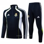 Chandal de Sudadera del Real Madrid Nino 25/26 Negro Blanco