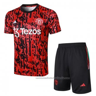 Chandal del Manchester United Manga Corta 23/24 Rojo - Pantalon Corto