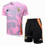 Chandal del Real Madrid Dragon Manga Corta 24/25 Rosa - Pantalon Corto