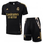 Chandal del Real Madrid Manga Corta 24/25 Negro - Pantalon Corto