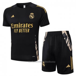Chandal del Real Madrid Manga Corta 24/25 Negro - Pantalon Corto