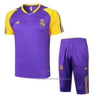 Chandal del Real Madrid Manga Corta 24/25 Purpura - Pantalon Corto