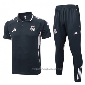Conjunto Polo del Real Madrid 25/26 Gris Rosa