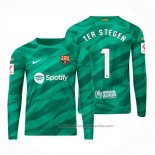 Camiseta Barcelona Jugador Ter Stegen Portero Manga Larga 23/24 Verde