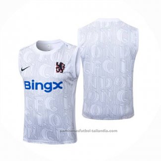 Camiseta de Entrenamiento Chelsea Sin Mangas 25/26 Blanco Gris