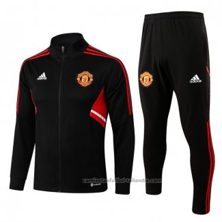 Chandal de Chaqueta del Manchester United 22/23 Negro y Rojo