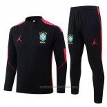 Chandal de Sudadera del Brasil 26/27 Negro Rojo