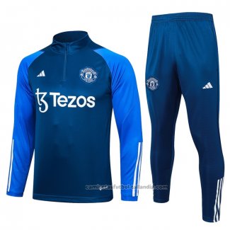 Chandal de Sudadera del Manchester United 23/24 Azul