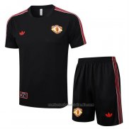 Chandal del Manchester United Manga Corta 25/26 Negro - Pantalon Corto