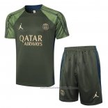 Chandal del Paris Saint-Germain Jordan Manga Corta 24/25 Verde - Pantalon Corto