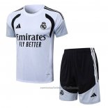 Chandal del Real Madrid Manga Corta 25/26 Blanco - Pantalon Corto