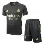 Chandal del Real Madrid Manga Corta 25/26 Gris Verde - Pantalon Corto
