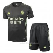 Chandal del Real Madrid Manga Corta 25/26 Gris Verde - Pantalon Corto