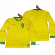 Camiseta Brasil 1ª Manga Larga 2022