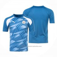 Camiseta Pre Partido del Manchester City 2023 Azul