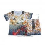 Camiseta Real Madrid Dragon Nino 25/26 Naranja