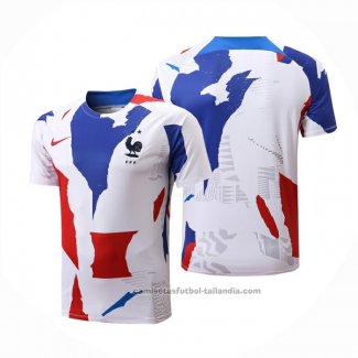 Camiseta de Entrenamiento Francia 22/23 Blanco Rojo Azul