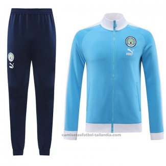 Chandal de Chaqueta del Manchester City 23/24 Azul Claro